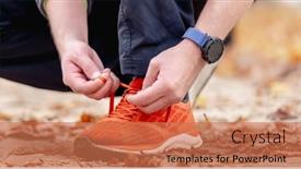  Presentation with sports - Presentation theme consisting of sportive-man-guy-sitting background and a coral colored foreground