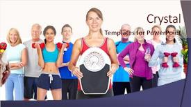  Presentation with group of sports balls - Audience pleasing presentation consisting of sportive people with vegetables diet backdrop and a lemonade colored foreground