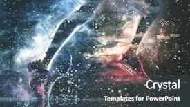  Presentation with healthy lifestyle - Colorful theme enhanced with sports - athletes foot close-up healthy lifestyle backdrop and a dark gray colored foreground