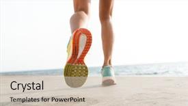  Presentation with running - Cool new slide deck with back view of women's backdrop and a soft green colored foreground