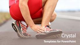  Presentation with ankle - Cool new theme with sports - broken twisted ankle - running backdrop and a coral colored foreground