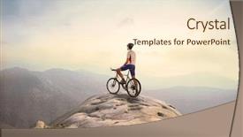  Presentation with cyclist - Theme having sports - cyclist on the top background and a cream colored foreground