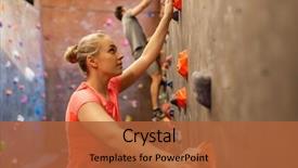  Presentation with healthy people - Beautiful PPT theme featuring sports - fitness extreme sport bouldering people backdrop and a red colored foreground
