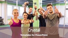  Presentation with mental wellbeing healthy lifestyle balance - Theme enhanced with sports - fitness sport exercising and healthy background and a tawny brown colored foreground