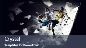  Presentation with football - Cool new PPT layouts with sports - football hottest moments backdrop and a ocean colored foreground