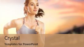  Presentation with sport - PPT layouts consisting of sports - girl in sport background and a coral colored foreground