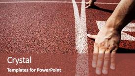  Presentation with sports - Audience pleasing presentation consisting of sports - hands on starting line backdrop and a tawny brown colored foreground