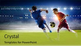  Presentation with champion - Slide deck with sports - little soccer champion mixed media background and a yellow colored foreground