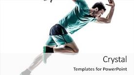  Presentation with running - Amazing presentation having sports - man runner jogger running isolated backdrop and a white colored foreground