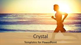  Presentation with portfolio - Amazing presentation theme having sports - man running on the beach backdrop and a yellow colored foreground