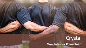  Presentation with rugby - Audience pleasing PPT theme consisting of sports - rugby fans in arena backdrop and a tawny brown colored foreground
