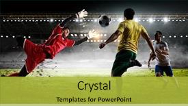  Presentation with best - Amazing PPT layouts having sports - soccer best moments mixed media backdrop and a yellow colored foreground