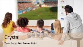  Presentation with soccer fans - Audience pleasing slide deck consisting of sports - sport leisure and entertainment concept backdrop and a lemonade colored foreground