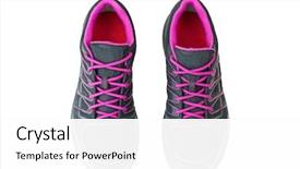  Presentation with sports shoes - Presentation theme enhanced with sports - top view of lightweight hiking background and a white colored foreground