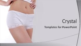  Presentation with women body - Audience pleasing theme consisting of woman body women's panties backdrop and a light gray colored foreground