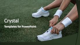  Presentation with court - Theme having women's athletic legs background and a  colored foreground