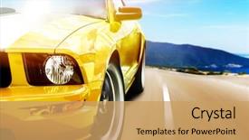  Presentation with sport - Presentation featuring sports - yellow sport car background and a yellow colored foreground