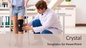  Presentation with sports doctor - Audience pleasing PPT layouts consisting of sports - young female patient visiting male backdrop and a soft green colored foreground