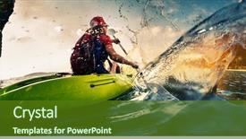  Presentation with kayak - Audience pleasing slide set consisting of sports - young lady paddling hard backdrop and a tawny brown colored foreground