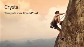 Presentation with climbing - Amazing slides having sports - young man climbing backdrop and a lemonade colored foreground