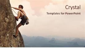  Presentation with climbing - Slide deck having sports - young man climbing background and a lemonade colored foreground