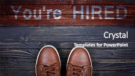  Presentation with sport - Audience pleasing PPT layouts consisting of recruiting sports - you're hired message and sport backdrop and a  colored foreground