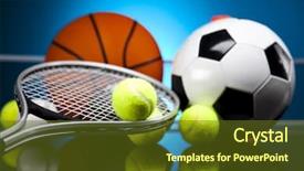  Presentation with sports balls - Audience pleasing PPT layouts consisting of sports a lot of balls backdrop and a tawny brown colored foreground