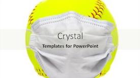  Presentation with softball sports - PPT theme enhanced with sports-and-covid-19-concept background and a soft green colored foreground