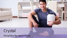  Presentation with food supplements - Audience pleasing slide set consisting of sports and healthy lifestyle concep backdrop and a  colored foreground