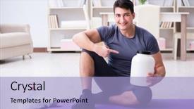  Presentation with food supplements - Beautiful PPT layouts featuring sports and healthy lifestyle concep backdrop and a  colored foreground