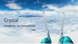  Presentation with winter sports - Presentation theme consisting of sports and leasure activities free background and a light blue colored foreground