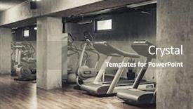  Presentation with machines - Colorful theme enhanced with sports background with rough concrete backdrop and a gray colored foreground