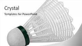  Presentation with sports badminton - Colorful theme enhanced with sports badminton - close-up of a shuttlecock backdrop and a white colored foreground