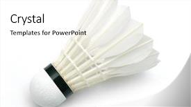 Presentation with sports badminton - Beautiful presentation design featuring sports badminton - shuttlecock backdrop and a white colored foreground