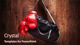  Presentation with boxing - Audience pleasing presentation consisting of sports bag and boxing gloves backdrop and a wine colored foreground