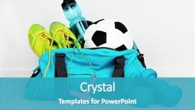  Presentation with bag - Cool new presentation theme with sports bag with sports equipment backdrop and a teal colored foreground