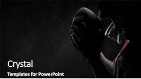  Presentation with american football - Theme with sports balls - american football player standing background and a black colored foreground