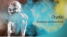  Presentation with dust - Beautiful presentation theme featuring sports balls - dust powder against white background backdrop and a light blue colored foreground