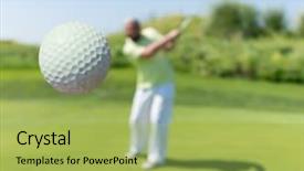  Presentation with sports golf - Cool new slides with sports balls - golf player hitting the ball backdrop and a  colored foreground