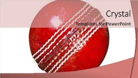  Presentation with cricket - Presentation theme consisting of sports balls - photo of a red leather background and a coral colored foreground