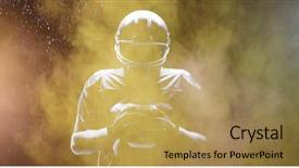  Presentation with dust - Presentation theme enhanced with sports balls - splashing of dust powder background and a yellow colored foreground