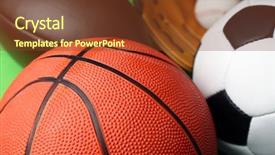  Presentation with sports balls - Amazing theme having sports balls close up backdrop and a tawny brown colored foreground