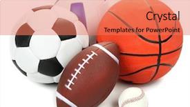  Presentation with sports balls - Audience pleasing PPT theme consisting of sports balls isolated on white backdrop and a coral colored foreground