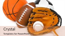  Presentation with sports balls - PPT layouts featuring sports balls isolated on white background and a gold colored foreground