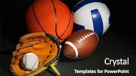  Presentation with sports balls - Slides featuring sports balls on black background background and a black colored foreground