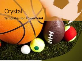 Sports Balls With Equipment PPT template 32 | CrystalGraphics