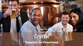  Presentation with pub - Colorful theme enhanced with sports bar - happy friends having fun backdrop and a tawny brown colored foreground
