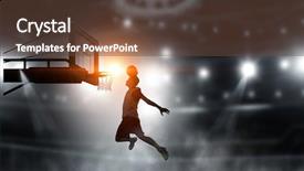  Presentation with game - Slide deck with sports basketball - it is game time mixed background and a tawny brown colored foreground