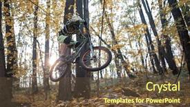  Presentation with dirt bike - Presentation theme enhanced with sports bike on track background and a tawny brown colored foreground