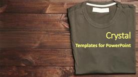  Presentation with color - Presentation enhanced with sports brand - blank color t-shirt on wooden background and a tawny brown colored foreground